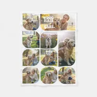 Edit Color Abstract Geometric Dog Photo Collage Fleece Blanket
