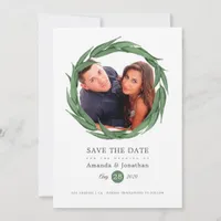 Watercolor Woodland Forest Greenery Wedding Save The Date