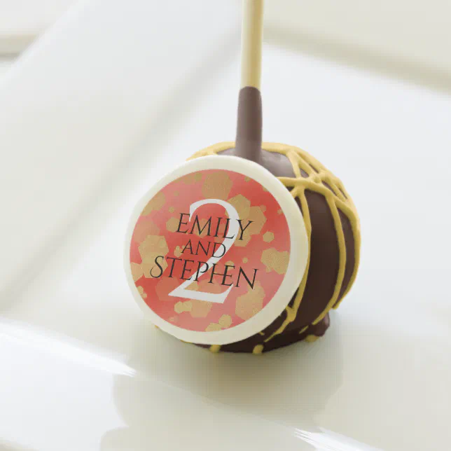 Elegant 2nd Garnet Wedding Anniversary Celebration Cake Pops