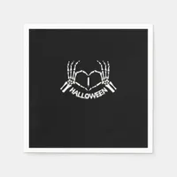 Skeleton Hand Heart Lazy Halloween Costume Funny Napkins