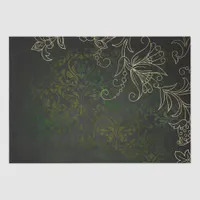 Vintage Gold Floral Grunge Damask Tissue Paper