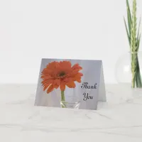 Orange Daisy in Vase Thank You Card
