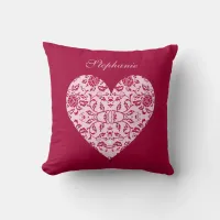 Elegant Flowery Pink and Red Damask