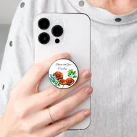 Sublime Watercolor Red Poppies Happy Retirement PopSocket