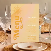 Sunshine Typography Wedding Butter/Marigold ID1048 Menu