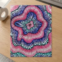 Psychedelic Abstract Organic Wavy Lines Pink Teal Jigsaw Puzzle