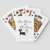 Eat Drink And Be Scary Cat Funny Cute Spooky Hallo Poker Cards