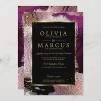 Wedding | Stunning Bold Cassis Plum Abstract Invitation