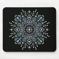 Black, Purple, Green and Blue Mandala  Mouse Pad