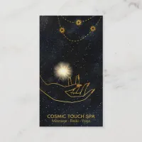 *~* Energy Healing Gold Cosmic Hands Stars Business Card