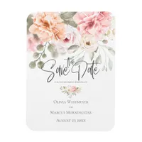 Save the Date Pale Pink Cottage Peonies Magnet