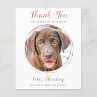 Budget Rose Gold Pet Photo Dog Wedding Thank You