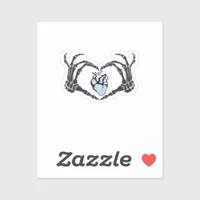 Skeleton Heart Hands Clean Graphic Mood Sticker