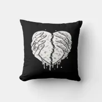 Skeleton Hands Heart– Gothic  Heart Classic Throw Pillow