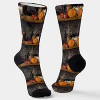 Autumn Decorations Table Pumpkin Fruit Drink Socks