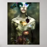 "Portrait of A Dreamer" Fantasy AI Art Postcard Poster