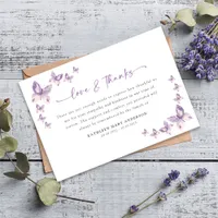 Sympathy Butterflies Funeral  Thank You Card