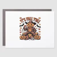 It’s Fall Y’all Western Cowboy Pumpkin Halloween Car Magnet