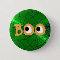 Orange and Green Halloween Boo Eyeballs Button