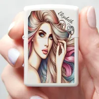 Vintage Blonde American Woman Zippo Lighter