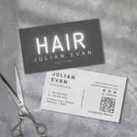 Elegant Simple Luminous Typography Hair Stylist Business Card