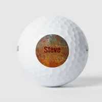 Rusty, Verdigris, Grunge Steampunk Personalized Golf Balls
