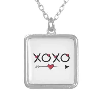 XOXO Valentines Silver Plated Necklace