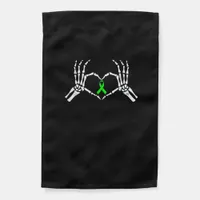 Skeleton Hand Heart Awareness Ribbon Supportive Garden Flag