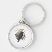 Funny F Caw F Raven Bird Saying Graphic Style Keychain