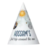 Outer Space Birthday Galaxy Sun Moon Stars Planets Party Hat