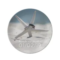 Coordinated Beach Wedding Theme Set Commemorative Porcelain Plate