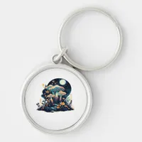 Cottagecore And Aesthetic Goblincore Mushroom Fair Keychain
