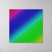 Floral Blue Green Rainbow Gradient Diagonal Blend Canvas Print