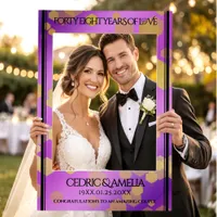 Elegant 48th Amethyst Wedding Anniversary Selfie Frame