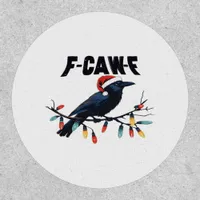 Funny Crow Christmas Classic Retro Design Patch