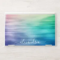 Watercolor Colourful Gradient Ombre With Name HP Laptop Skin