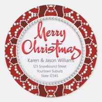 Red White Christmas Gift/Seals Sticker