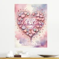 Romantic Heart and Floral Valentine's Day Poster