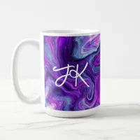 Personalized Purple, Blue, Pink Marble Fluid Art  Coffee Mug