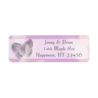 Lavender Bokeh Butterflies Label