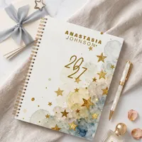 Navy Gold Watercolor Celestial 2027 Planner