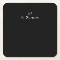 Tis The Season Football Game Day Touchdown Season Square Paper Coaster