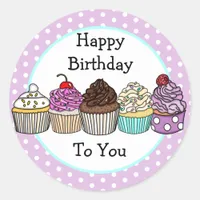 Happy Birthday to You | Cupcakes Classic Round Sticker