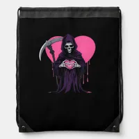 Heart Hands Reaper Classic Meme Drawstring Bag