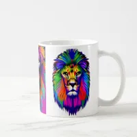 Colorful Lion Digital Art Coffee Mug