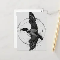 Minnesota State Bird Loon in Flight Postcard