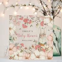 Cute Bunny Floral Welcome to Baby Shower Foam Board