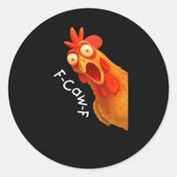 F-Caw-F Chicken Essential Minimal Clean Classic Round Sticker