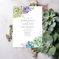 Watercolor Cactus Succulents Wedding Invitation