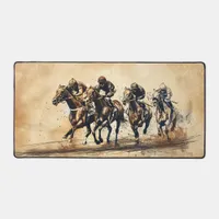 Horse Racing Sketch Desk Mat